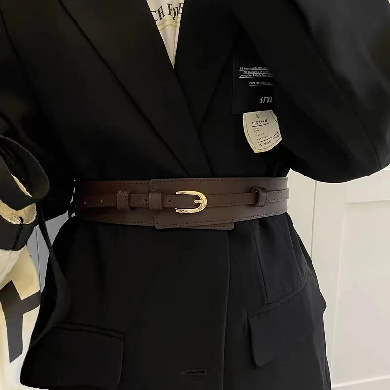 

New Buckle Belts for Women Belt PU Leather Waistband Luxury Brand Designer Wide Female Belt S3146