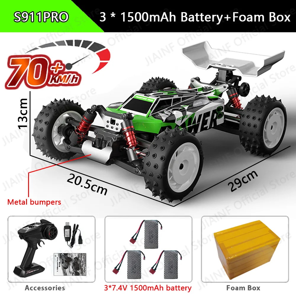 Smrc S911Pro 1:16 70 Km/H O 50 Km/H 4Wd Rc Auto Telecomandate Ad Alta Velocità Drift Monster Truck Per Bambini Vs Wltoys 144001 Giocattoli