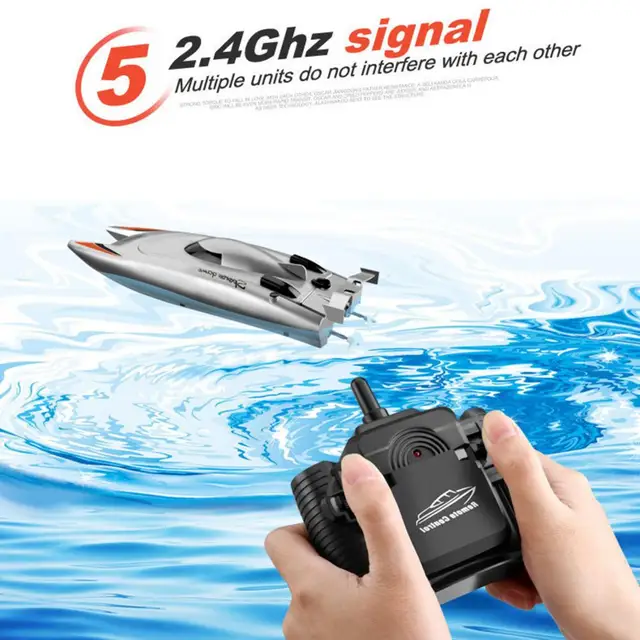 Mini Wireless RC Boat Anti-collision Hovercraft Toy High Speed Drift Toy 2.4G Remote Control Speedboat Water Hovercraft Toy 3
