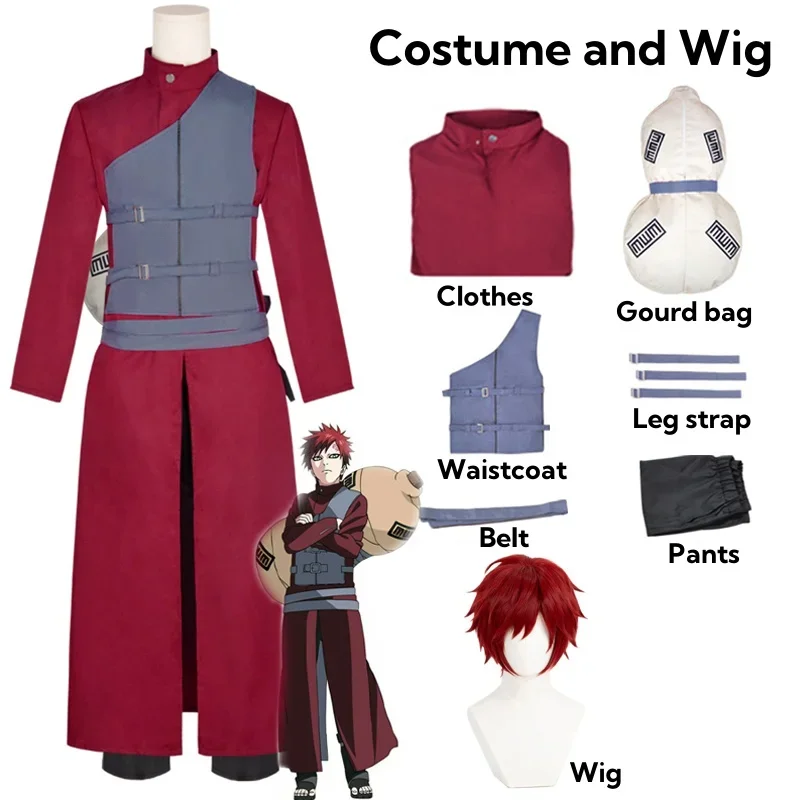 Naruto: Gaara | Fifth Kazekage Robe Cosplay Costume Set 31 Naruto Gaara Fifth Kazekage Robe Cosplay Costume