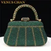 Popular In Nigeria Exquisite Evening Bags With Diamond Design Fashion Handle Clutch Rhinestone Embellished Long Chain Bag