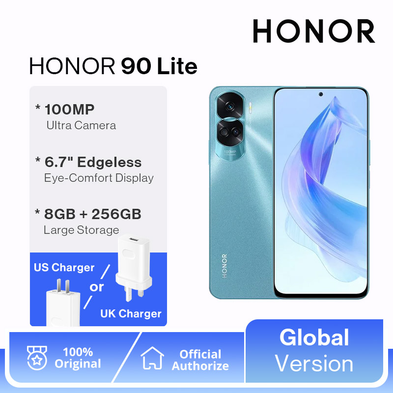  Global Version HONOR 90 Lite 5G with 100MP Triple Camera 8GB RAM+256GB ROM 6.7” 90Hz Display 4500mAh Battery Dual SIM Android 1 