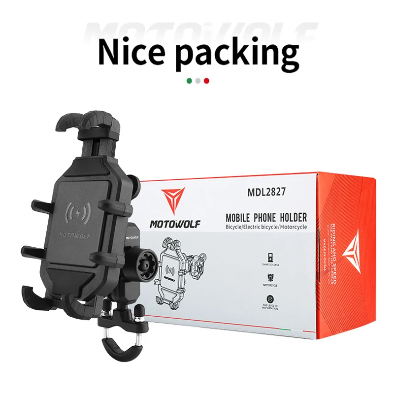 Wireless Motorcycle Phone Holder with Quick Charge 3.0 – Handlebar Mount