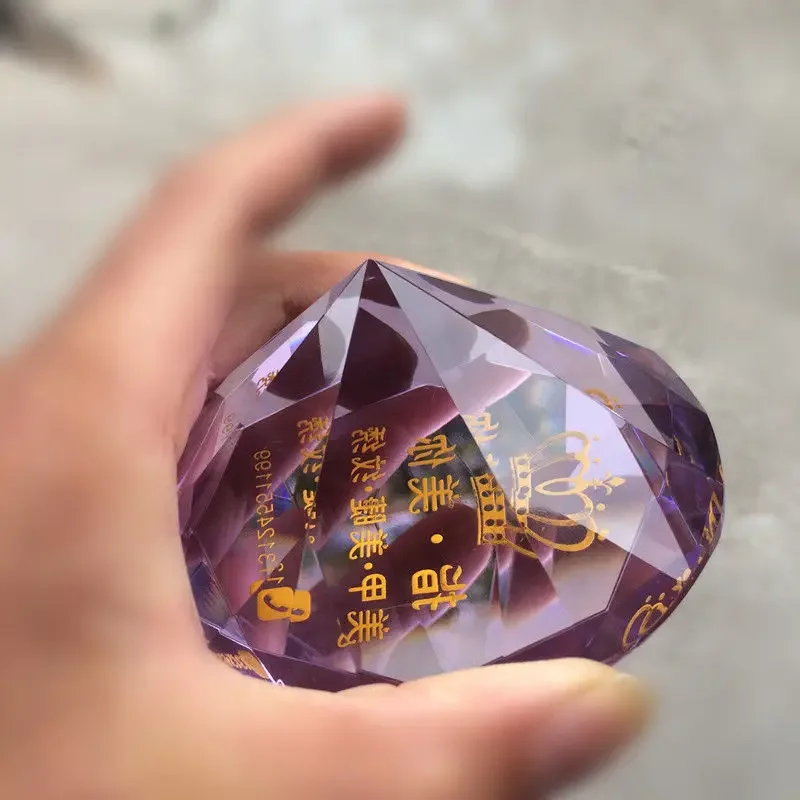 Customized Multi Color Crystal Trophy, Custom Award Gift, Souvenir, Free Engraving, Home Decor, Photo Taking, Handheld Props 1pc