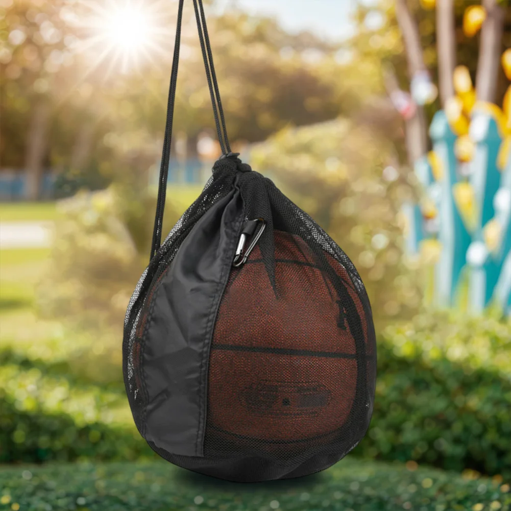 Mesh Carry Bag Sport Game Ball Storage Bag Drawstring Sling Back Basketball for Carrying Volleyball Soccer Football