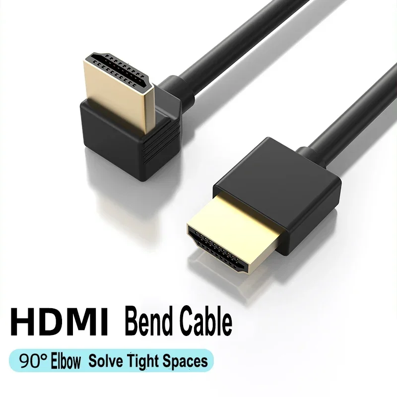 HDMI Cable HDMI Adapter Cable HDMI Adapter Aux Cable 90 Degree HDMI 2.1 Cable-Graphene Enhanced for Space-Saving Installations 8K, 3D & High Refresh Rate