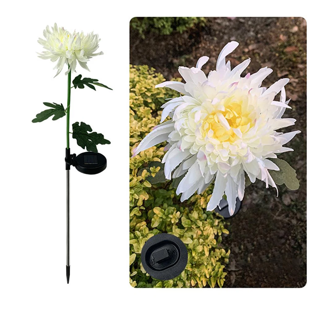 Solar Powered Chrysanthemum Lawn Light Waterproof Outdoor Decor