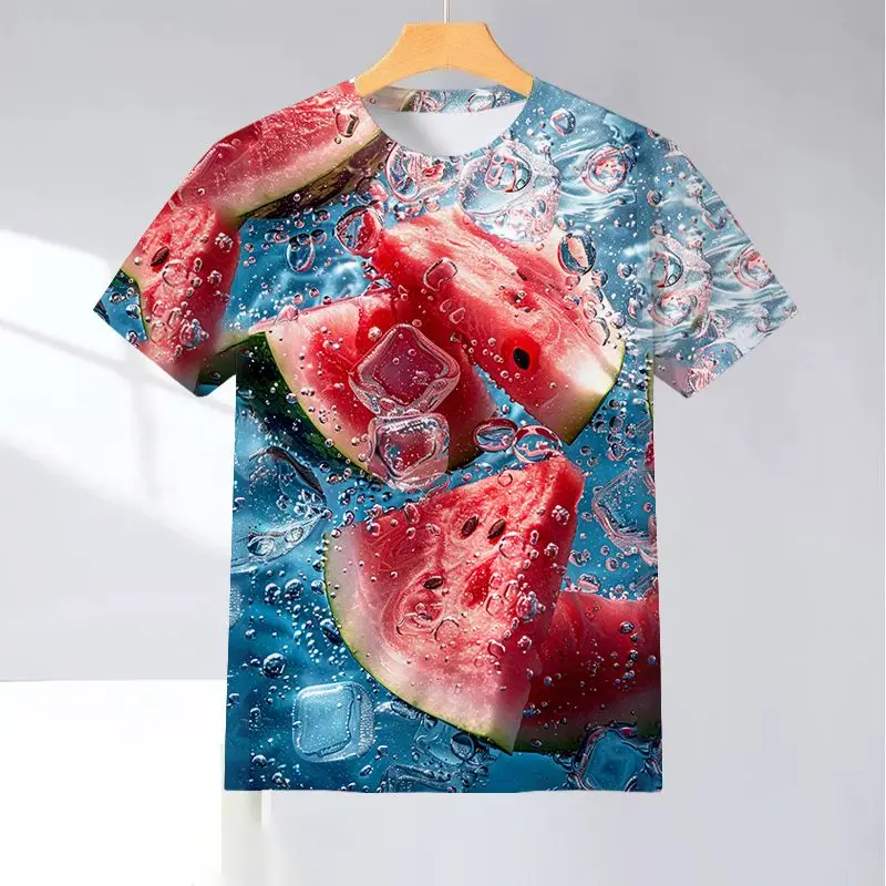 Mens Summer Short Sleeve Pitaya Print T Shirt