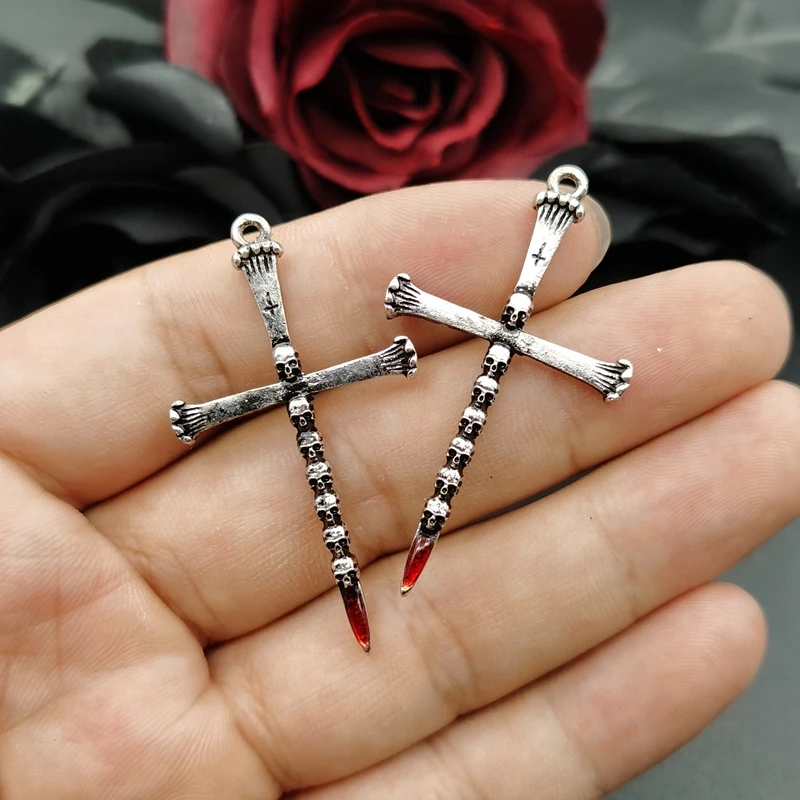 Elli Paar Ohrhänger Creolen Kreuz Religion Einhänger 925 Silber, Kreuz