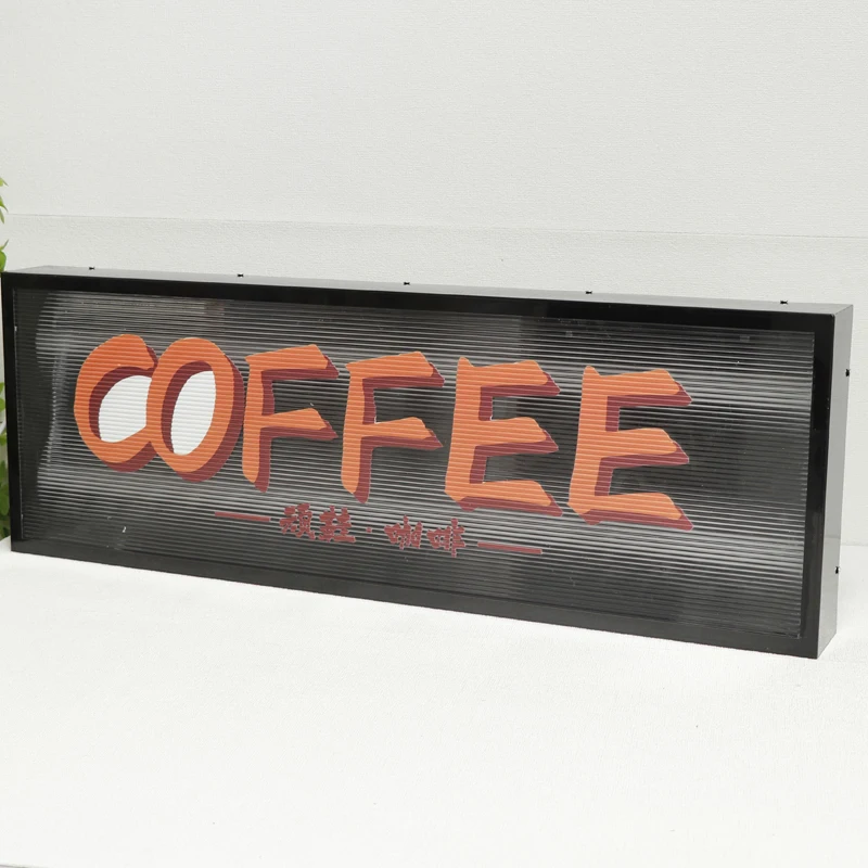 

Custom corrugated advertising light box coffee shop sign outdoor Led advertising board double sided acrylic light box