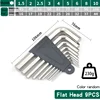 8PCS/9PCS L Type Double-End Screwdriver Hex Wrench Set Allen Key Hexagon Flat Ball Torx Star Head Spanner Key Set Hand Tools 3