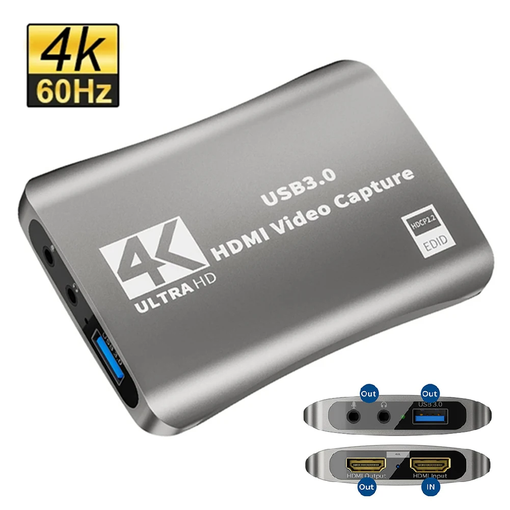 Hd Video Capture Card 4k 60fps Usb 3.0 Loopout With