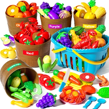 Fruit bucket, cutting and joy toy, vegetable simulation, children's play, kitchen, baby food, vegetable cutting, kitchen utensil 1