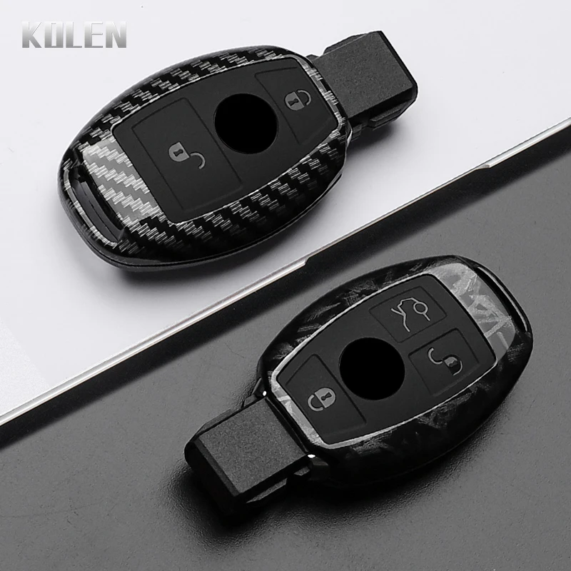 ABS Carbon Faser Stil Auto Schlüssel Fall Abdeckung Für Mercedes Benz A B C E Klasse GLS GLA GLK GLC CLS CLA AMG W204 W205 W212 W463 W176