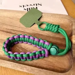 Chic Twist Rope Pendant: Stylish Anti - loss Wrist Strap (Green purple)