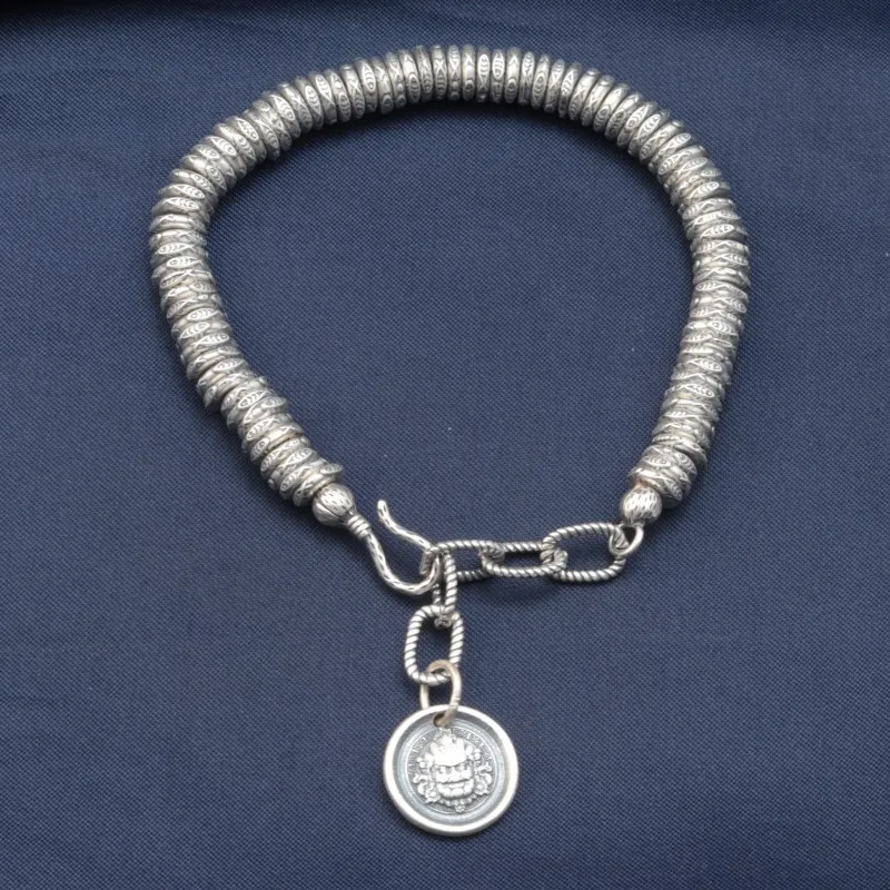 Vintage Silver Handmade Small Fish Spacer Bracelet