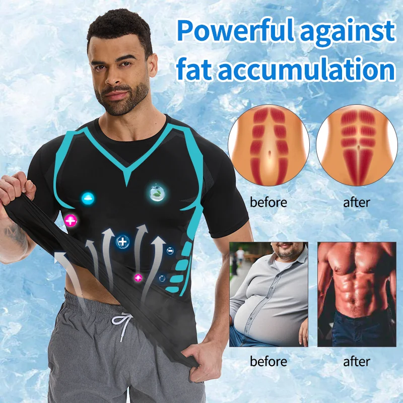 Men Compression Shirt Short Sleeve Gym Workout Body Shaper Rash Guard Abdomen Slimming Quick Dry T-Shirt Top Athletic Undershirt