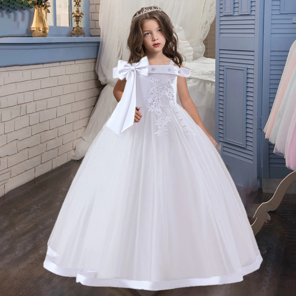 Bridesmaids Party Girls Dress Elegant Wedding Birthday Princess Dresses Girl