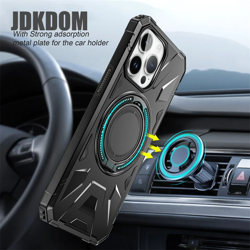 Shockproof Magnetic Ring Stand Case with Bracket Cover