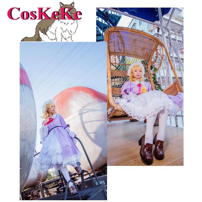 CosKeKe Maribel Hearn Cosplay Anime Game Touhou Project Costume Gorgeous Sweet Formal Dress Women Party Role Play Clothing S-XXL