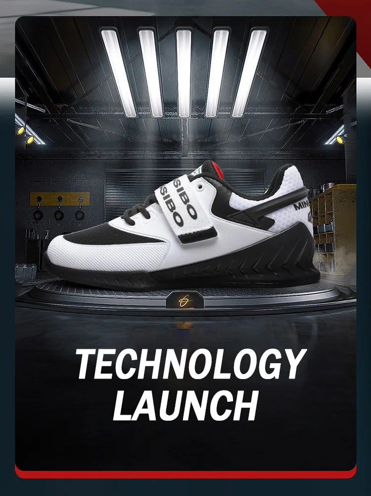Description Picture 3 of itemMINGSIBO Brand Hook Loop Weightlifting Shoes Men Women Size 36-46 Gym Squat Boots Hard Pull Shoes Men's White Black Weightlift