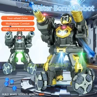 Multiplayer Combat Gesture Sensing Launch Water Bomb Remote Control Robot 2.4G 4WD 6 Life Auto Demo 360° Rotate RC Stunt Robot 1