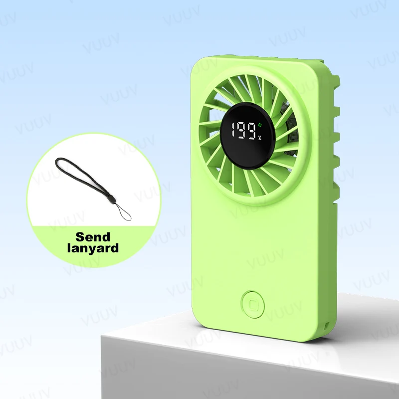 Compact Rechargeable Pocket Fan with Lanyard - Powerful Airflow