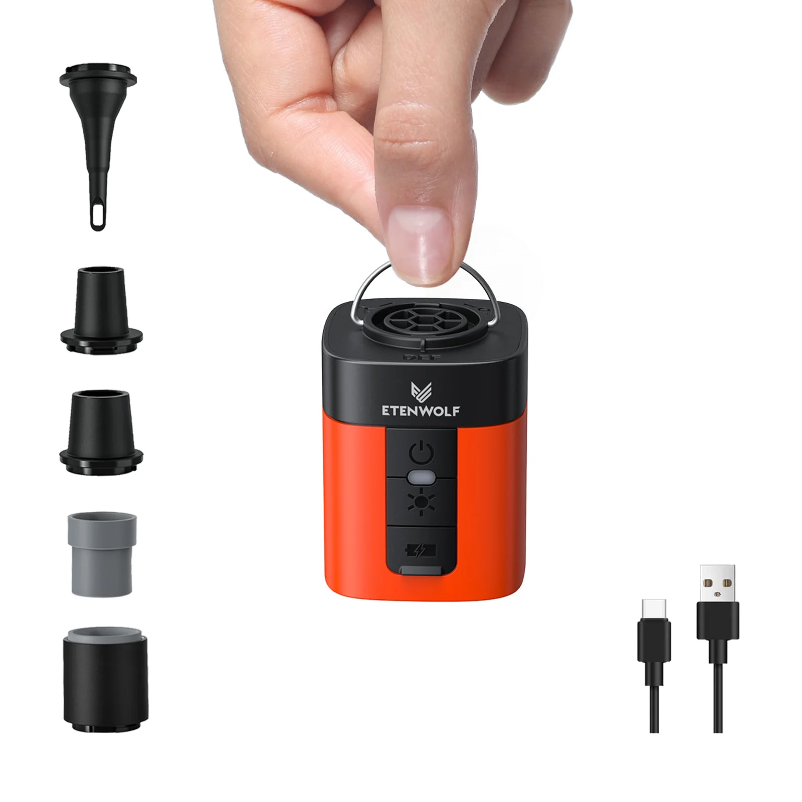 Pompa ad aria ETENWOLF AIR 3 per gonfiabili con batteria 2600 Mah e Pompa ad aria ETENWOLF AIR 3 per gonfiabili con batteria 2600 Mah e