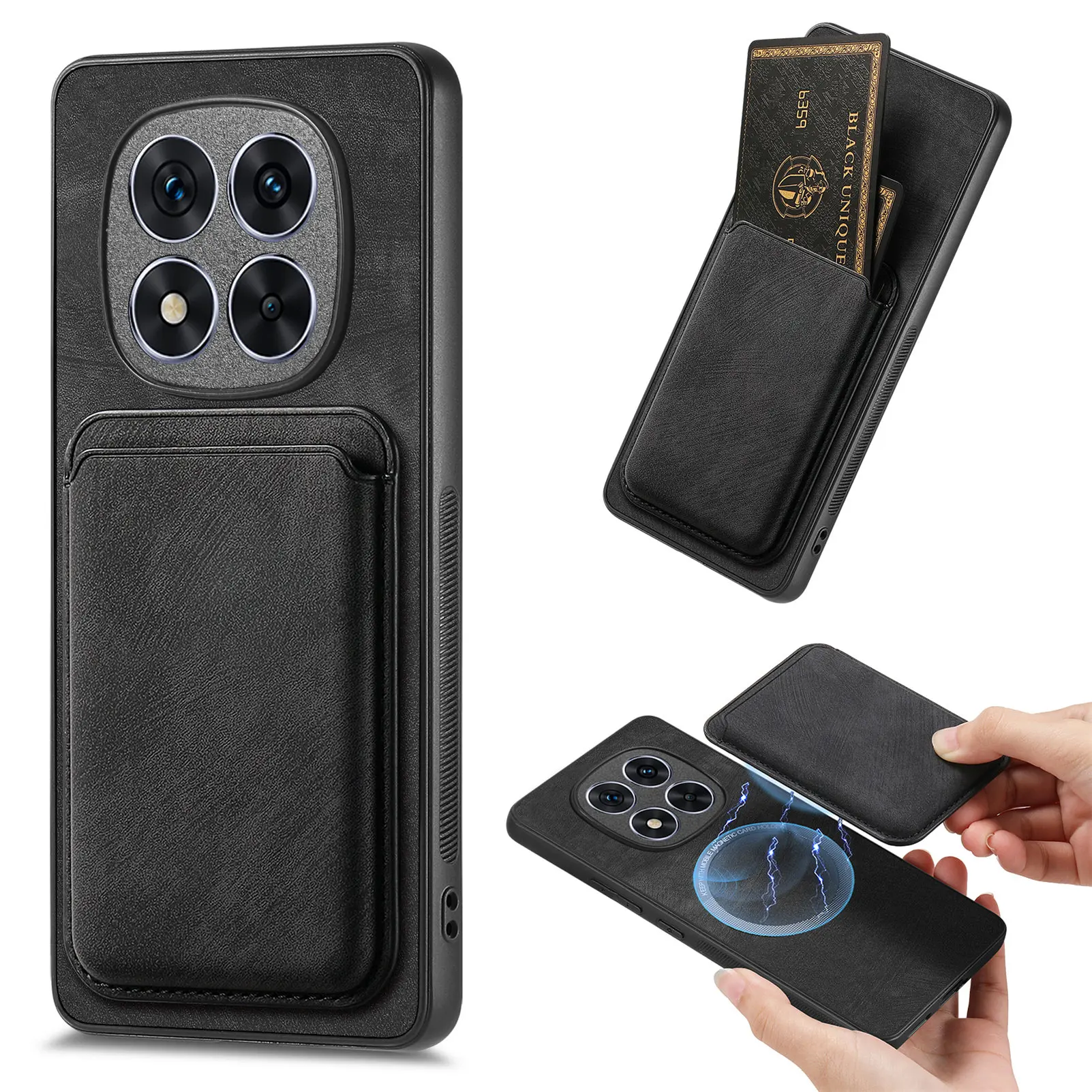 2-in-1 Detachable Leather Wallet with Magnetic Case - Retro Style