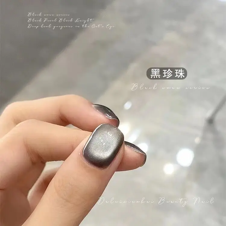 1Pc Black Pearl Cat Eyes Nail Gel Porcelain White Quartz Magnetic Nail Polish  UV Nail Gel Nail Art  DIY Nail Art Gel Nails Tool 3