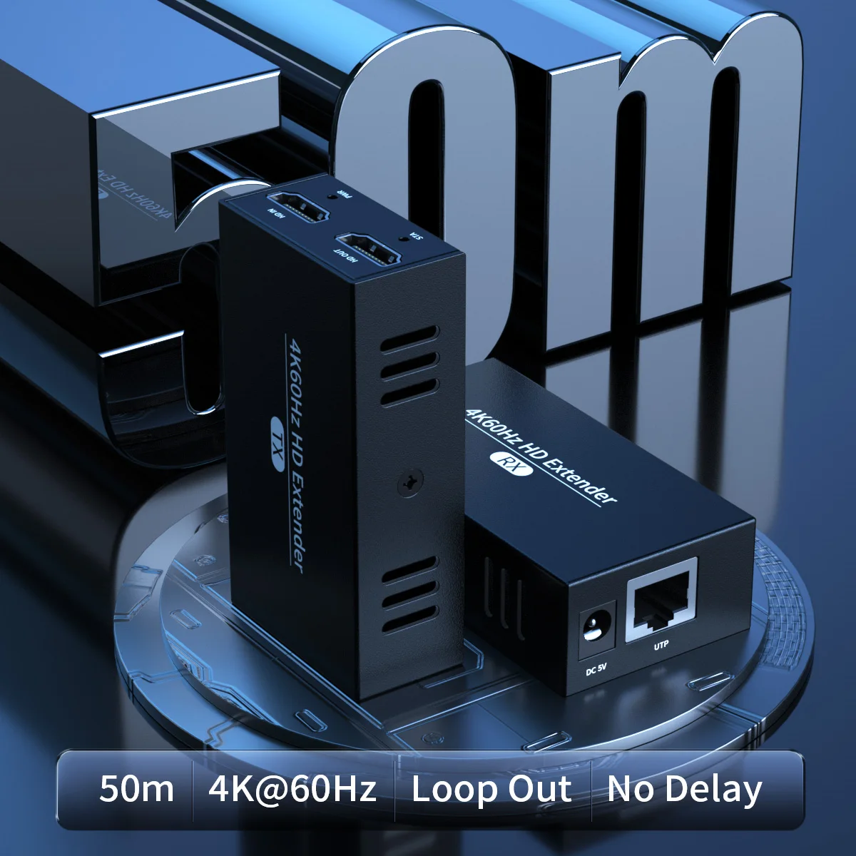 Pway Hdmi Extender 4K @ 60Hz Estendi Audio Video Non Compresso Trasmetti Fino A 50M Usa Cat5 Cat6 Cable Support Edid E Local Loop Ou