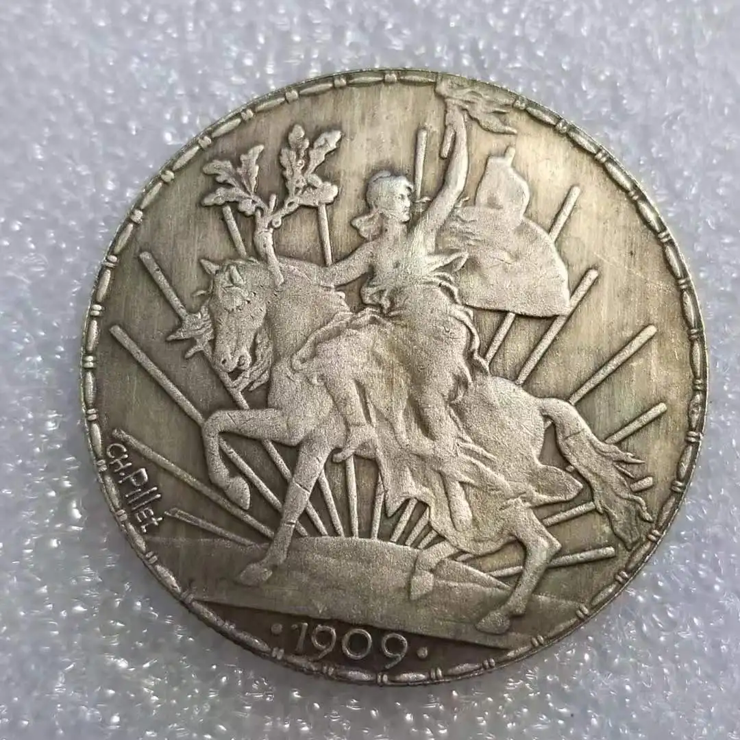 Copia Di Vecchi Mestieri Di Monete, 1909 Moneta Commemorativa Decorativa Stampata Messicana Da 1 Peso, Moneta Da Equitazione Statua Della Libertà