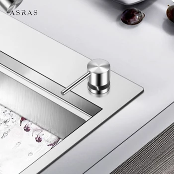 อ่างล้างจานสำหรับห้องครัวสีดำเครื่องจ่ายสบู่เหลว 1