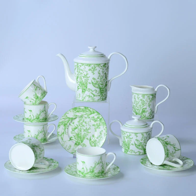 

European tea set May lily of the valley bone china coffee set English afternoon tea ceramic Coffee cup set