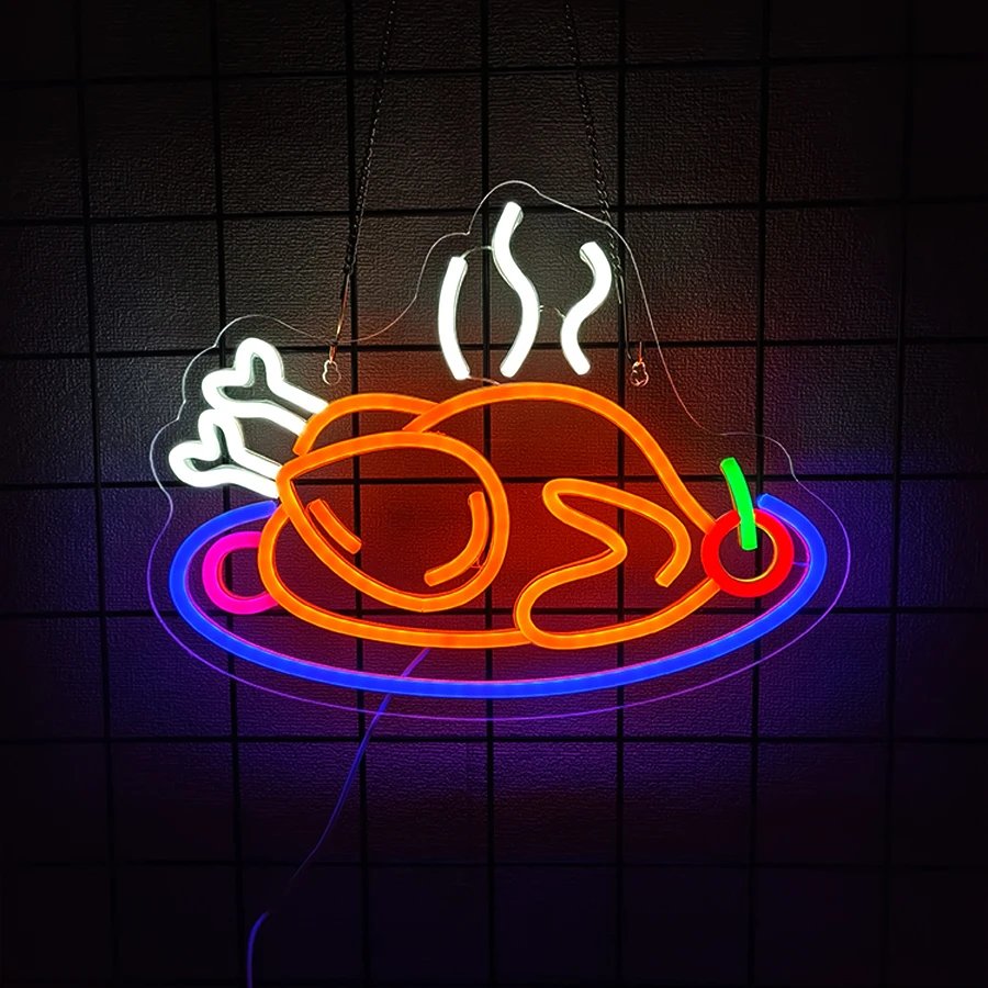 샌드위치 LED 네온사인, 고메 버거 콜라 아이콘 비즈니스 간판, 패스트푸드 레스토랑, 레스토랑 및 상점 창문 장식.