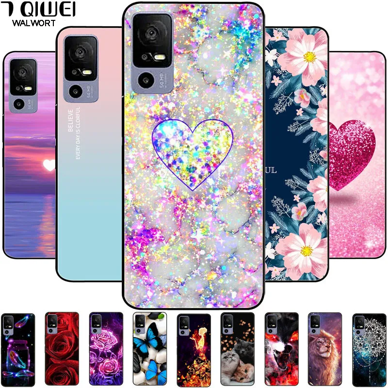 Silicone Black Bumper Soft TPU Phone Cover - Lovely Design Protector