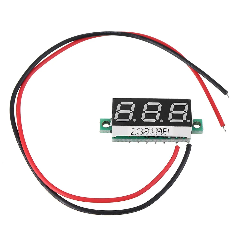 0.28 인치 DC LED 디지털 전압계 2.5-30V 전압 측정기 자동차 모바일 전원 전압 테스터 감지기 빨간색 녹색 파란색 노란색