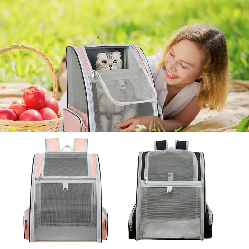 Cat Backpack Carrier Pet Backpack Carrier Portable Pet Supplies With With Non-slip Bottom Plate For Small Medium Animals