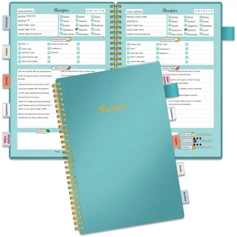 Recipe Book to Write in Your Own Recipes, Sprial Personal Blank