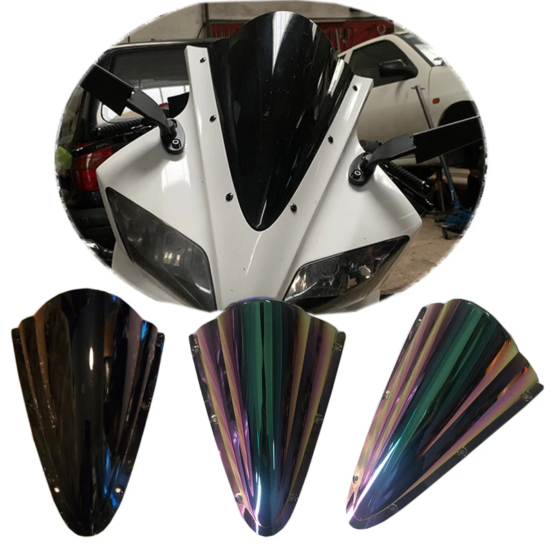 R125 Double Bubble Windshield Windscreen Screen For 2008 2009 2010 11 12 2013 2014 2015 2016 2017 2018 Yamaha YZF-R125 YZF R125