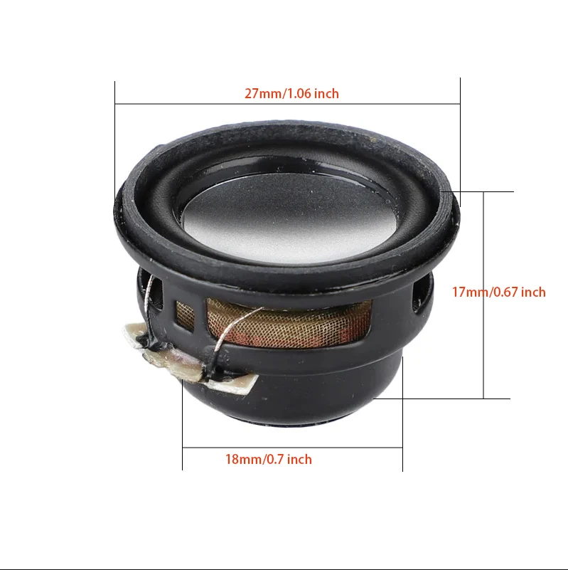 2pcs Mini Audio Speakers 27MM 4 Ohm 3W Bass Multimedia Portable Sound Speakers Audio Woofer Home Theater Loudspeaker 6