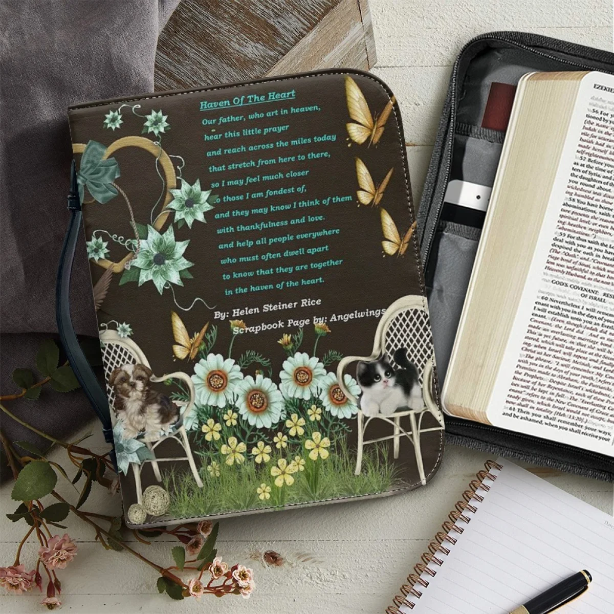 

Сумка на молнии для женщин, портативная дамская сумочка из искусственной кожи с изображением Библии гимна, для учебных пособий