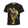 Transformers Bumblebee 3D printed children's T-shirt summer new short sleeved handsome boy short sleeved 3-13 years old 5