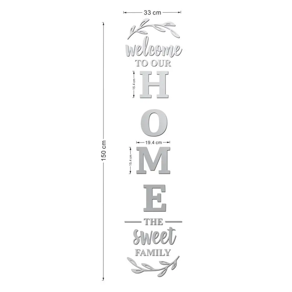mirror wall sticker 3D English Letters Home Family Acrylic DIY Removable Stickers for Home Decor