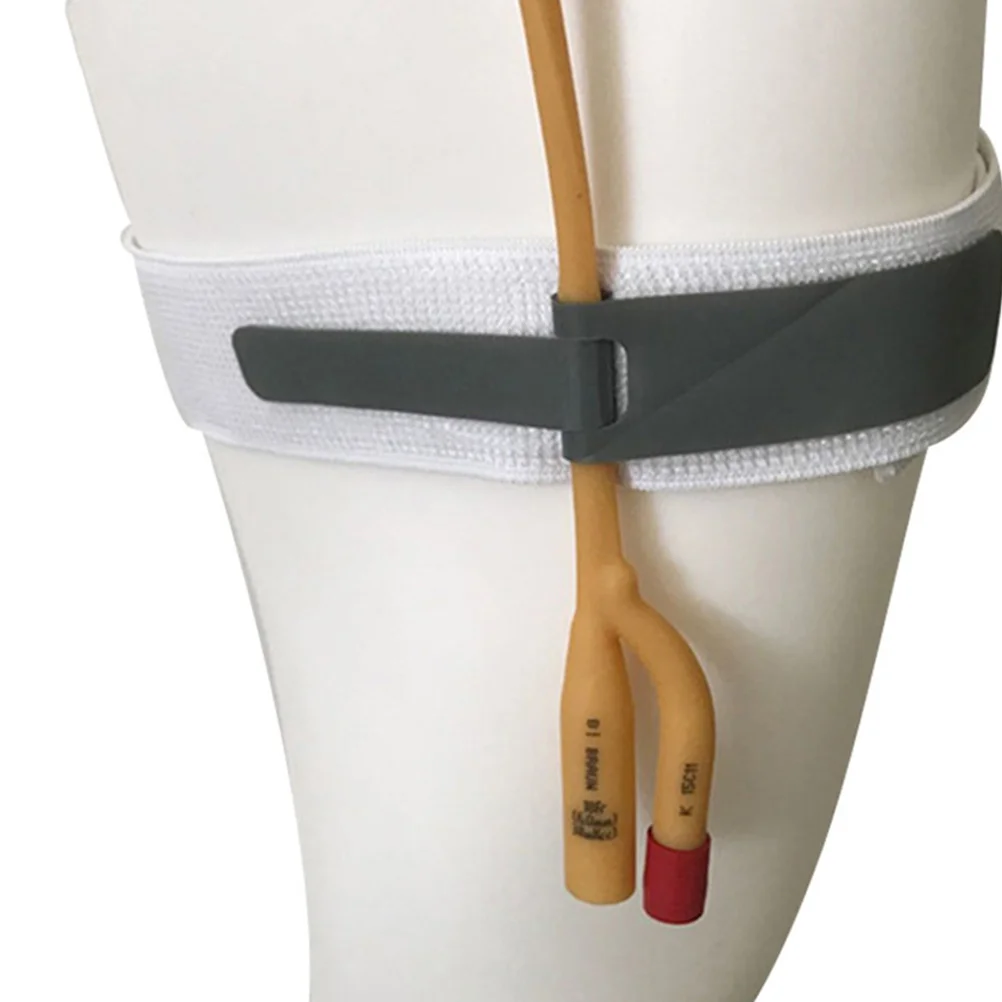

4Pcs Catheter Leg Strap Adjustable Universal Catheter Fixing Band (White)