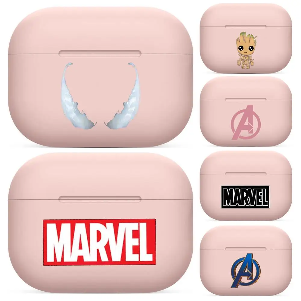 

Marvel logo heroes For Airpods 1 2 pro case Protective Bluetooth Wireless Earphone Cover For Air Pods case air pod cases Pink cu