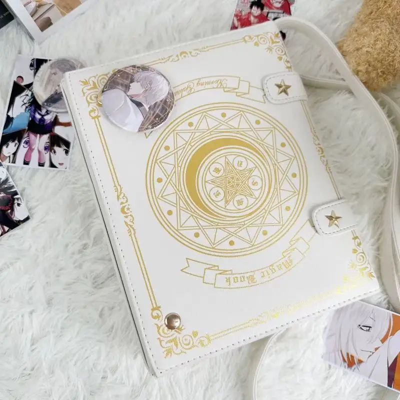 Anime Cosplay Magic Grimoire Backpack Cute Transparent Shoulder Bag for Women Large Capacity Student Bookbag Daily Use