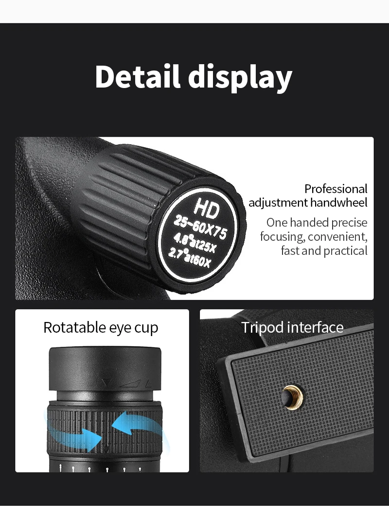 S0e35ea81415d43508da088250daf9d09W 25-75x6 0 luneta Zoom monokularowy potężny teleskop Bak4 pryzmat obiektyw ED do fotografowania ptaków na świeżym powietrzu