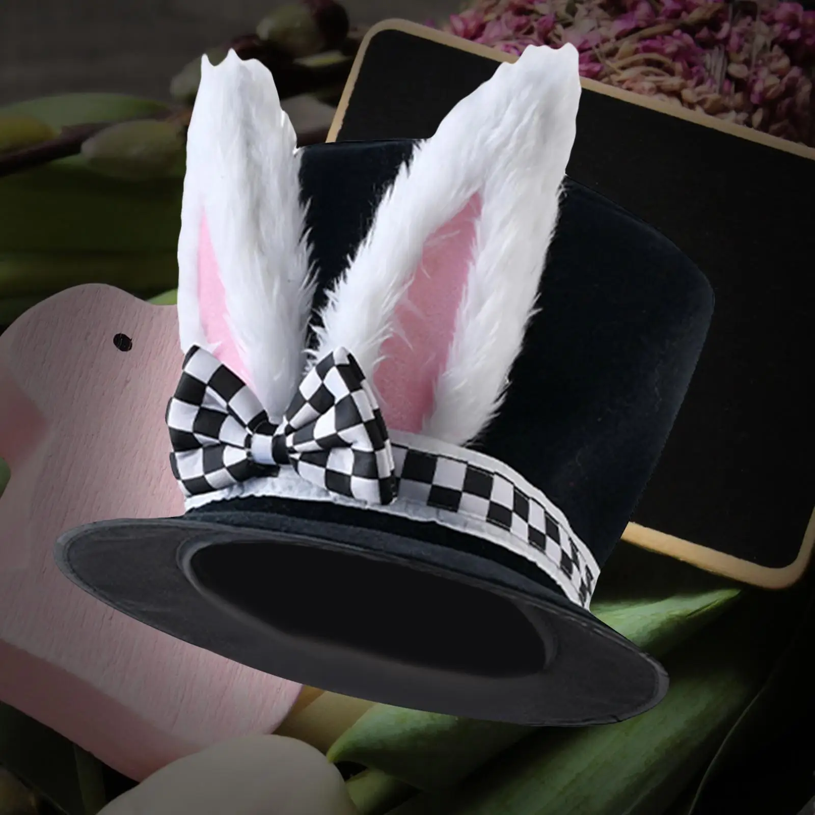 Kids Bunny Ears Funny Party Top Hat Comfortable to Wear Polyester Adjustable Hand Wash Fashionable Dress up Hat Seasonable Cute