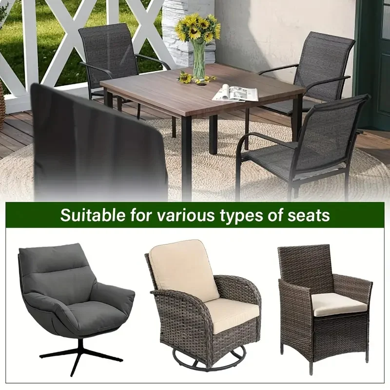 Copertura per mobili da giardino da esterno, impermeabile, in tessuto Oxford 420D, copertura per tavolo da patio, anti UV e antivento, rettangolare